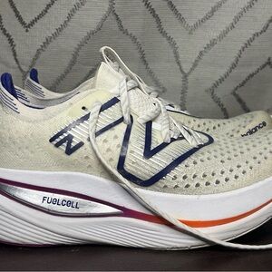 New Balance Cream and Navy Athletic Shoes